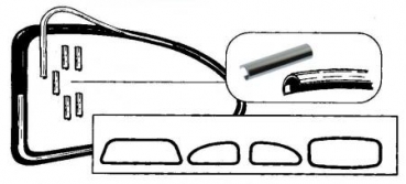 Zierleistensatz Scheiben aluminum.       8.1957 - 7.1964