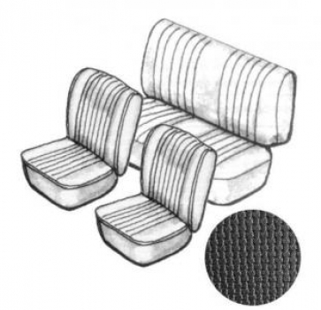 Sitzpolsterung ohne Kopfstütze schwarzer Korb Vinyl.     8.1967 bis 7.1972 Cabriolet