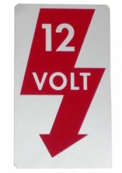 Aufkleber  12 volt.