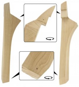 Holz auf Rahmen  hintere Seitenscheiben (Per Paar)             8.1965 - 7.1971