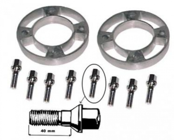 Spurverbreiterung 25mm (per Paar)   LK: 4 x 130 Incl. Radschrauben 40mm Bund  57°