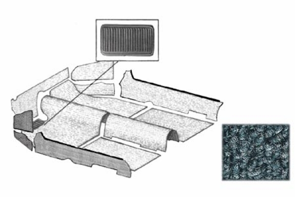 Teppichsatz grau    8.1972 und später    (1303) Cabrio